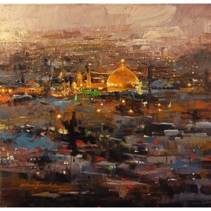 Shan Amrohvi, 18 x 18 inch, Acrylic on Canvas, Cityscape Painting, AC-SA-203